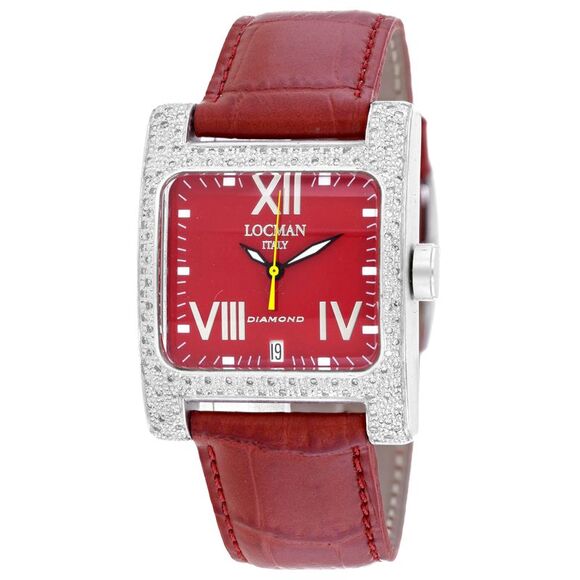 Locman Women's Diamond Classic Red Dial Watch - 431RD2D/RD LE - Picture 1 of 1
